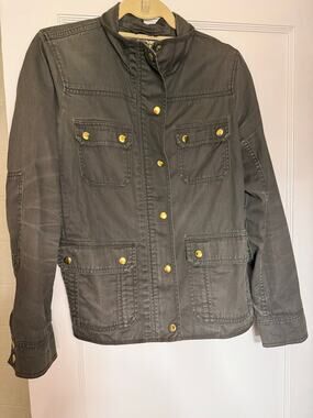 J.Crew Relaxed Boyfriend Field Jacket in dark olive green size small